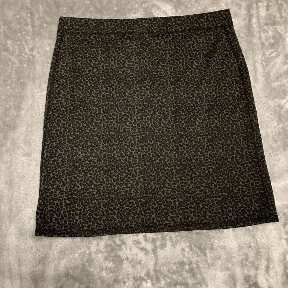 George Pencil skirt in dark animal print.
